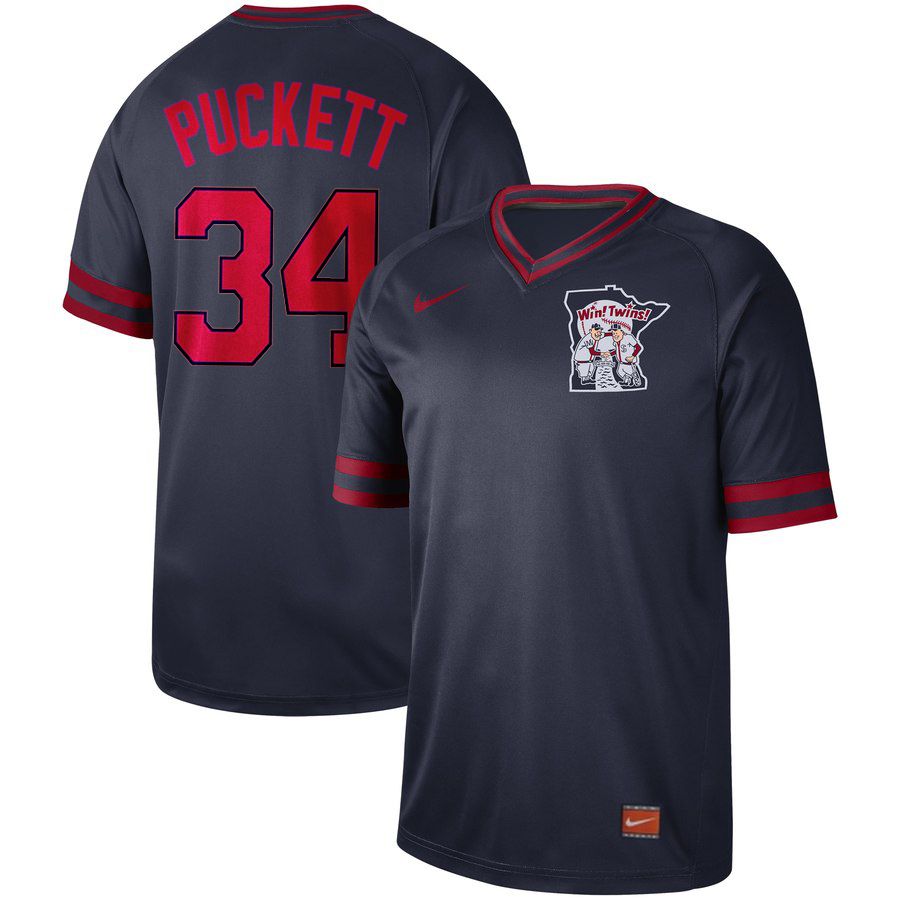 2019 Men MLB Minnesota Twins #34 Puckett blue Nike Cooperstown Collection Jerseys->new york mets->MLB Jersey